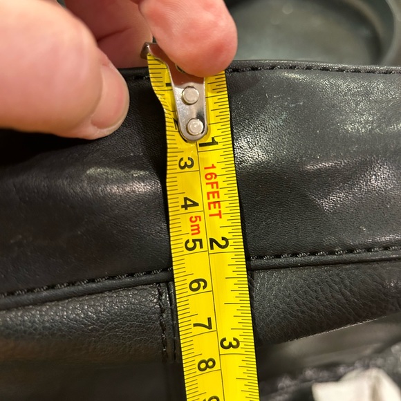 VINTAGE FOSSIL BLACK LEATHER UPCYCLED PAINTED BAG - Picture 14 of 14